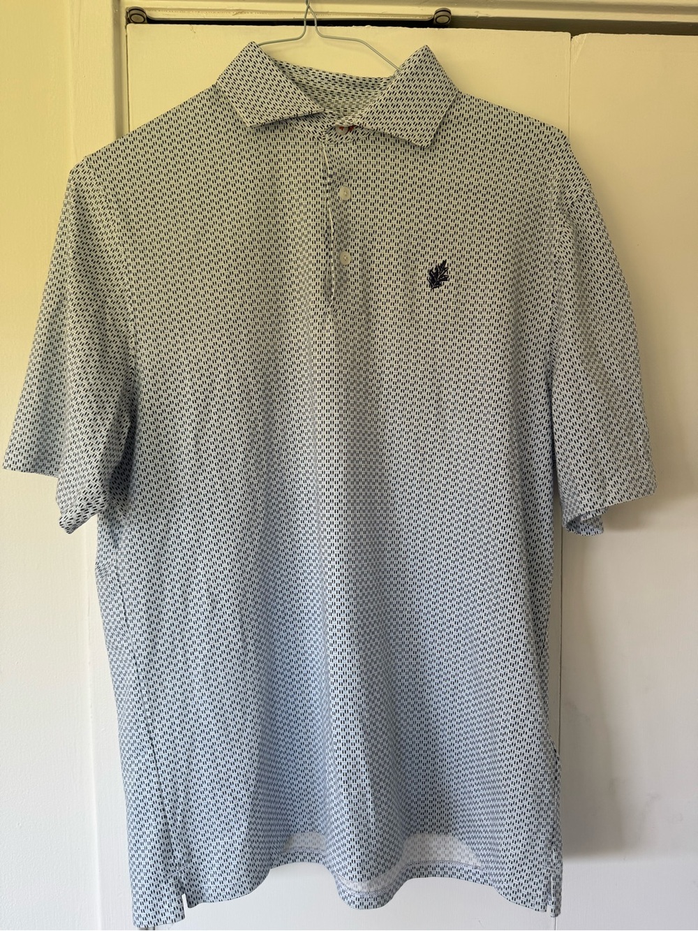 Men's Polo Shirt in Light Blue Micro-Pattern